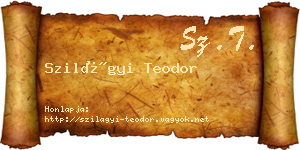 Szilágyi Teodor névjegykártya